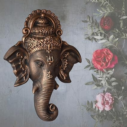 Shawshank 3 Feet Ganesha face Wall Hanging Mural Showpiece for Home Entrance Decor, Office, Study Room - Idol Statue Shri Ganesha face Wall Mount