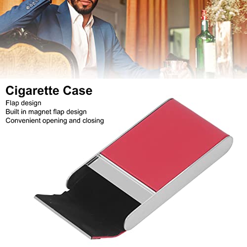 Cigarette Carrying Case, Textured Inner Protective Cigarette Holder for Outdoor Stainless Steel Cigarette Holder (Red)