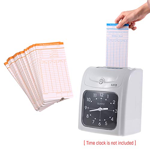 Decdeal 90pcs/ Pack Time Cards Timecards Monthly 2-Sided 18 * 8.4cm for Employee Attendance Time Clock Recorder