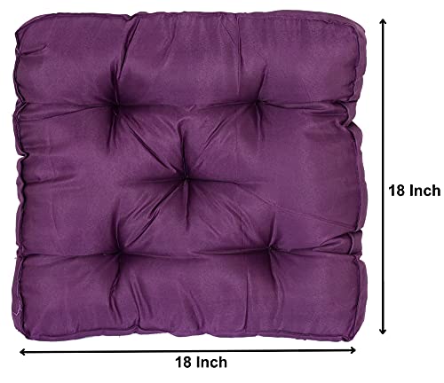 Kuber Industries Microfiber Chair Pad|Chair Cushion Pad for Office, Home|Sitting Cushion|Pack of 2 (Purple)