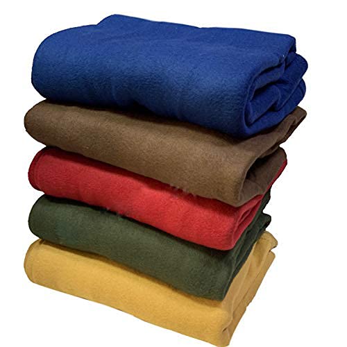 Homescape Stylish Supersoft Plain Single Bed Lightweight Ac Fleece Blanket for Bedroom Living Room (60x90inch, Pack of 5, Multicolour