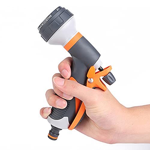 NIKAVI Garden Hose Nozzle, Water Hose Nozzle Spray, Heavy Duty Water Spray Gun High Pressure Washer Sprayer with 8 Patterns, Suitable for Watering Garden, Cleaning, Showering Pet and Washing Cars