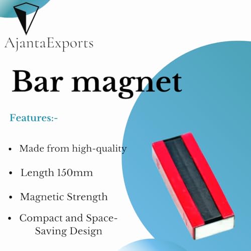 AjantaExports Bar magnet 150mm bar magnet Magnetic rod Magnetism Magnetic field Permanent magnet Ferromagnet Magnetic properties