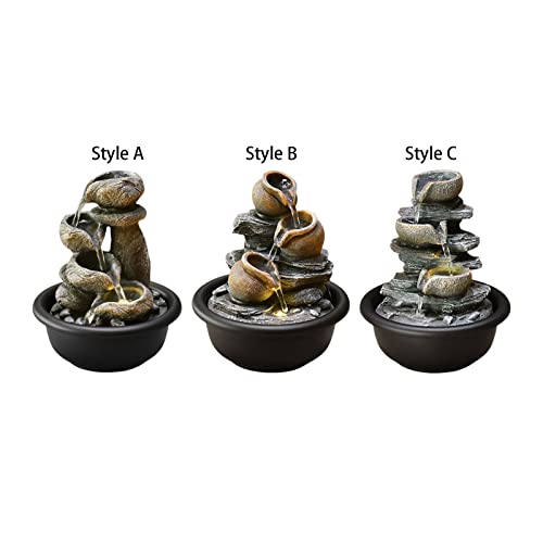 BNF Indoor Waterfall Fountains Mini Waterfall Flowing Water Ornament Waterscape Style A