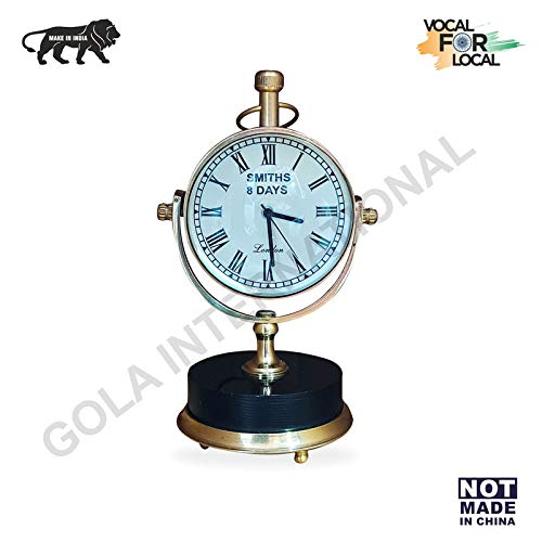 Gola International Smiths 8 Days Round Bottom Desk Clock Table Accessories Royal Look Antique Watch