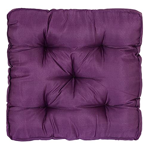 Kuber Industries Microfiber Chair Pad|Chair Cushion Pad for Office, Home|Sitting Cushion|Pack of 2 (Purple)