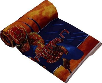 ABM UNLIMITED Cartoon Print Reversible Poly Cotton Double Bed Ac Blanket/Dohar for Kids (Double Bed, Spiderman)