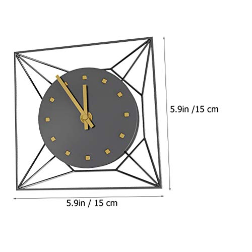 Artibetter 1pc 3D Metal Square Table Clock Desktop Clock Mute Clock Living Room Decoration