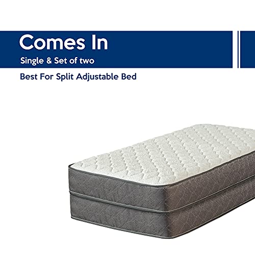 Mayton, 9-Inch Pocketed Coil Rolled Medium Plush Mattress for Adjustable Bed, Split Queen Set of 2 Halves (30x80 Each Half)