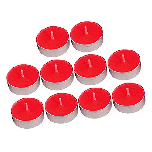 ATORSE® 10Pcs Smokeless Round Tealight Candles 3.5X1Cm Red