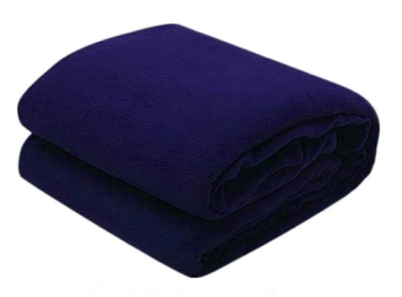 500 TC Solid/Plain Light Weight Polar Fleece Single Warm Or Hot AC Blanket (90X60 Inches,(Blue)