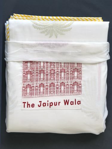 The Jaipur Wala Premium Hand Block Muslin Dohar, 3 Layers, Striped Edges (Double)