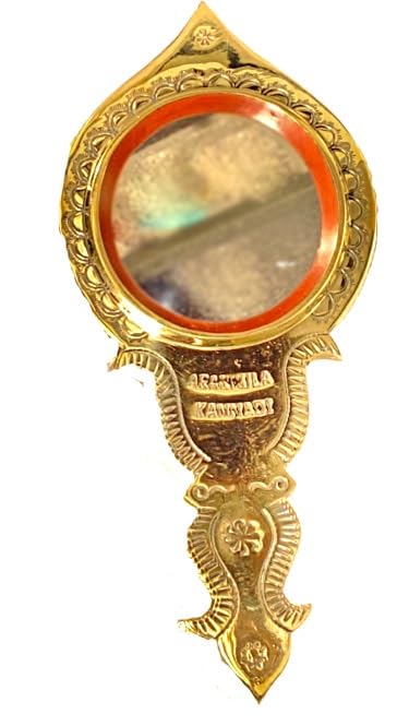 Aranmula Kannadi Ashtamangalya Valkkanadi Brass Metal Hand Mirror