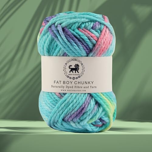 NESTNHAVEN, Fat BOY Chunky Motu Thick Hand Knitting/Crochet Wool Yarn, 6 mm Thickness, Pack of 1 (1 Ball / 100 Grams), Multicoloured (BBCH013)