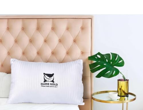 MG MARIE GOLD Luxurious 1 Piece Pillow | Polyester Microfiber Filler - 26X16 Inch Color Silky Chechk White -115 Denier (Conjugated Fiber) (550)