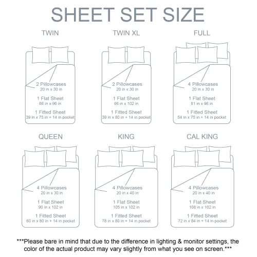 Swift Home Luxury Bedding Collection, Ultra-Soft Brushed Microfiber 6-Piece Bed Sheet Sets, Extremely Durable -Easy Fit - Wrinkle Resistant - (Includes 2 Bonus Pillowcases), California King, Lavender