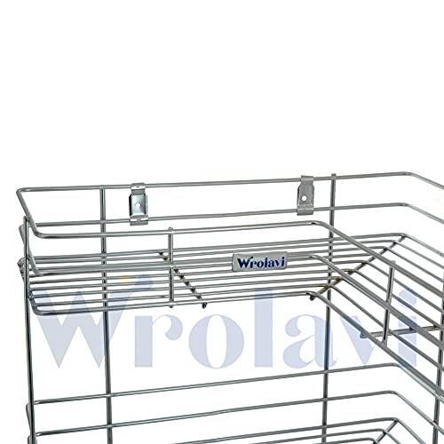 ZINBELL L Corner Shape Stand Triple Layer 3-Tier Stainless Steel Multipurpose Storage Rack/Shelf Rack for Dish Kitchen & Bathroom Polished Steel Finish (Silver, Corner Shelf)