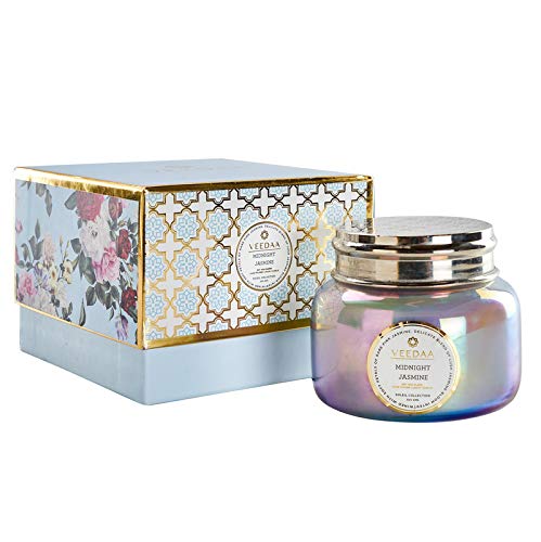 VEEDAA Midnight Jasmine Macaron Glass Soy Scented Candle (Burns 65 hours)