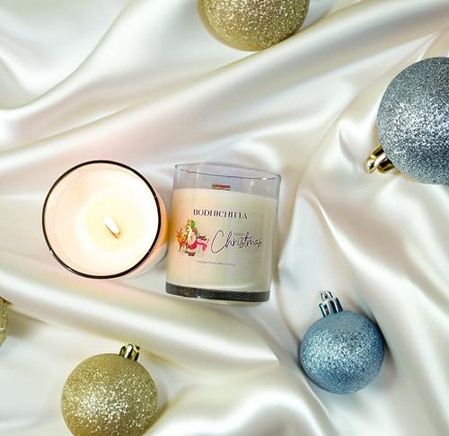 Bodhichitta Christmas Candle | Illuminate This Season with Enchanting Scents—Cinnamon, Pine, Vanilla—Encased in Festive Elegance for a Warm and Festive Ambiance (Wax Weight 150gm)