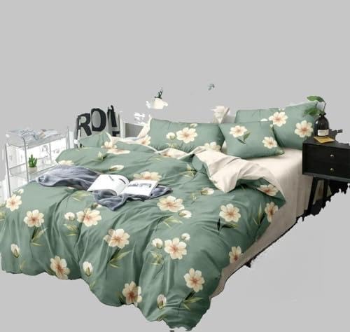 141 TC Cotton Double Printed Flat Bedsheet (Pack of 1, Multicolor) DBS189