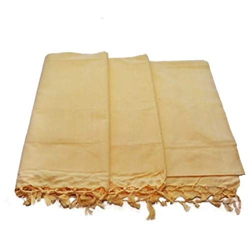 Cotton and Silk Bhagalpuri Chaddar (Yellow)