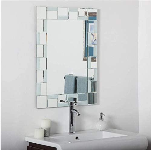 Cheval Glass Multi Glass Designed Venetian Wall Mirror for Washbasin, Bathroom - 18 X 24 Inches