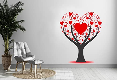 Decoreative red hart Tree Wall Sticker