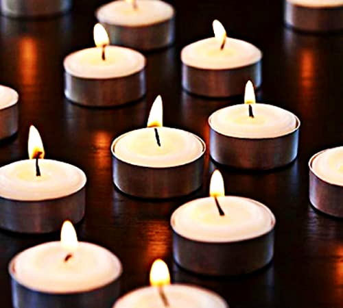 Crazy Sutra® Tealight Candles Pure Wax, Unscented, Long Burning Tealight, 1.5 to 2.5 Hours Burn time, White Unscented Tea Light Candles (Pack of 200)