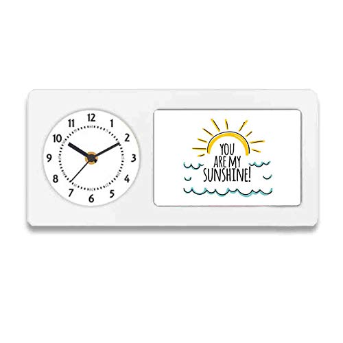 Designer Unicorn Desk/Shelf Clock with Attached Frame You are My Sunshine 9.5 * 4.5 inches