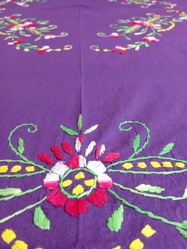 Nice Things Handwork Embroidery Bedsheets 200 Thread Count, Purple Color 2