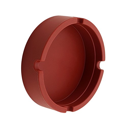 SECRET DESIRE™ Round Silicone Ashtray Smoking Cigar Holder for Tabletop Office Brown