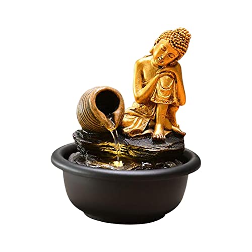 CALANDIS® Tabletop Water Fountain Buddha Statue for Office Farmhouse Birthday Gifts Sleeping Buddha'