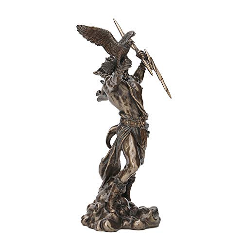 Veronese Design 8 1/2 Inch Greek God Zeus Thunderbolt Strike Cold Cast Resin Antique Bronze Finish Statue Home Decor