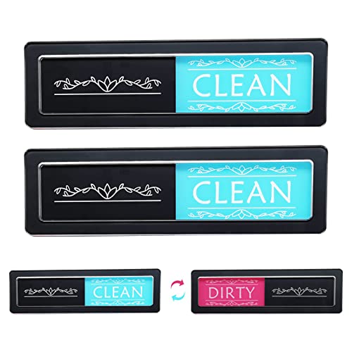 Dishwasher Magnet Clean Dirty Sign 2 Pack, MOONOON Magnetic and Sticky Indicator for Kitchen Office Dishwashers,Washing Machine, Refrigerator Magnets