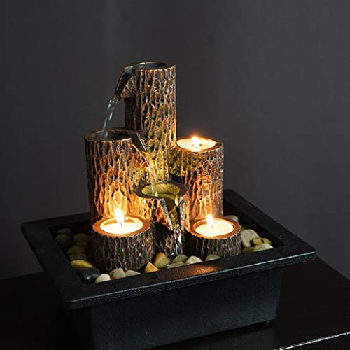 ATORSE® Desk Indoor Fountain Tabletop Tiered Column Zen Meditation Candles Ornament