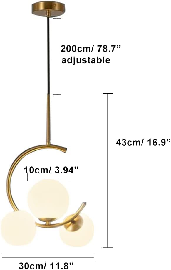 Homenique Pendant Hanging Lamp Fixtures Pendant Lighting for Kitchen, Drawing Room, Living Room Bedroom (Glass Size = 5.9") (1)