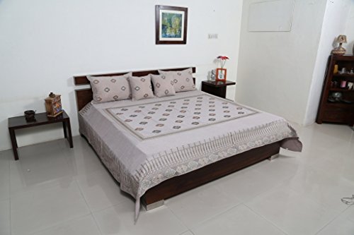 Indigenous Jaipuri Linen Double Bedding Set - 5 Piceses