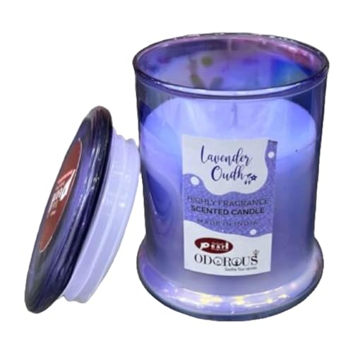 The Decor Affair 1 Pcs Artisan Crafted Glass Tealight Candleholders with Stunning Northern Lights-Inspired Pattern and Lavender Fragrance, Perfect for Creating a Magical Atmosphere.