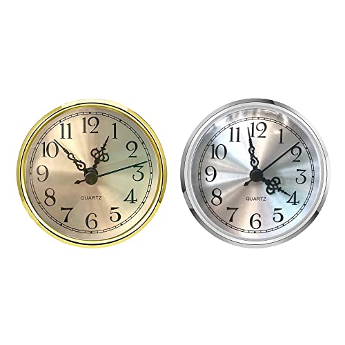 LOOM TREE 90Mm Quartz Clock Insert Arabic Numbers Battery Operated Repair Parts Gold | 1 Piece Clock Insert