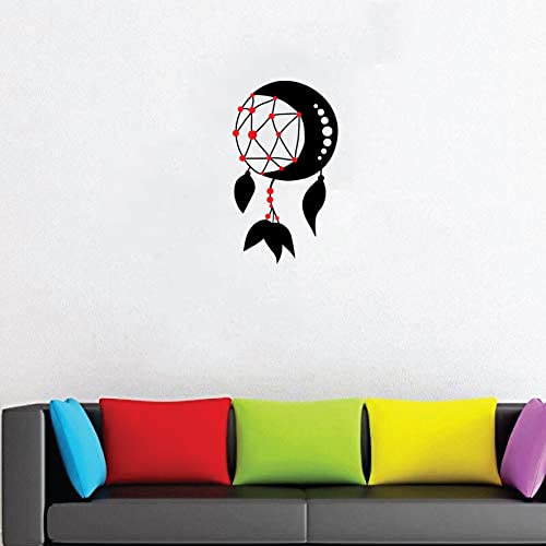 VVWV Moon Dream Catcher Wall Stickers for Living Kids Girls Boys Bedroom Home & Kitchen Hall Wall Vinyl Decor L x H 40 x 70 Cms