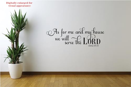 VVWV As for Me My House We Will Serve The Lord Bible Quotes Vinyl Wall Sticker Home Bedroom Living Room L x H 55 cm x 18 cm