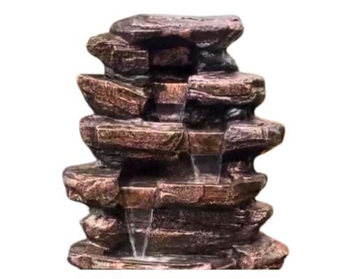 SEPBORN Rock Fountain Water with LED Lights Water Pump Feature, 125cm Height, Fiber, Copper