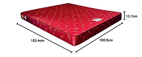 Coirfit Twin DLX Double Zone Sleeping 5' Inch Queen Size High Resilience (HR) Foam Mattress (75 x 60 x 5, Maroon)