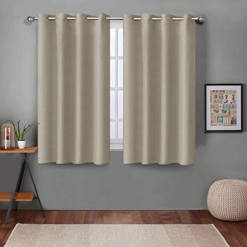 Queenzliving Blackout Curtains, Window 5 feet- Pack of 2, Beige