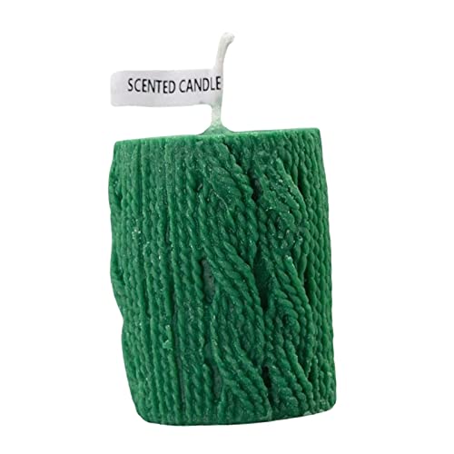 ATORSE® Mini Yarn Candle Flameless Decorative Romantic for Holiday Valentines Dating Green