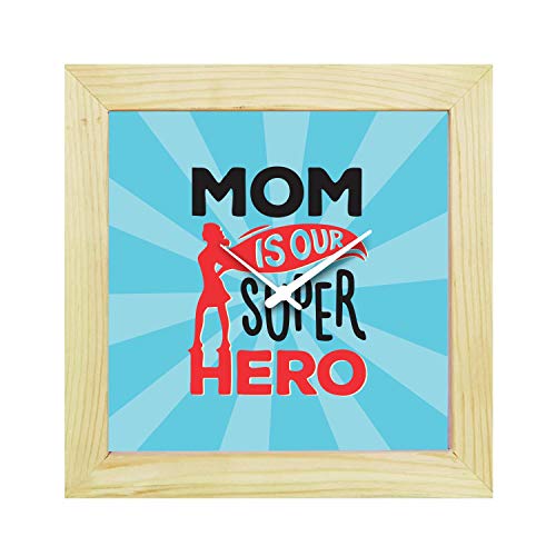 Yaya Cafe Mom is Our Super Hero Desk Clock Canvas Home Decor - 8x8 inches