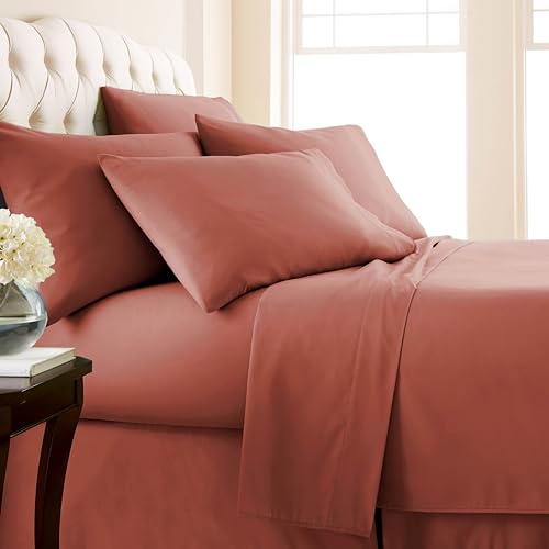 Queen, Terra Cotta (Marsala) : Southshore Essentials - 6 Piece Brushed Microfiber Sheet Set, Queen Size, Marsala