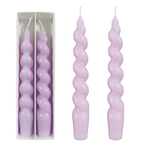 2-Pack of High-Performance, Long-Lasting, Smoke-Free & Drip-Free Spiral Wax Candles - Ideal for Relaxation, Ambiance, and Special Occasions - 5 Hour Burn Time, 7.5 Inches Tall (Purple)