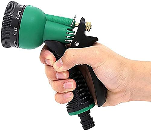 EPISKEY Garden Hose 7 Pattern High Pressure Garden Hose Nozzle Water Spray Gun With Leak Proof 2 Pcs Metal Grip Lock Gardening Washing Gun (MULTI COLOUR) (7 FUNCTION)