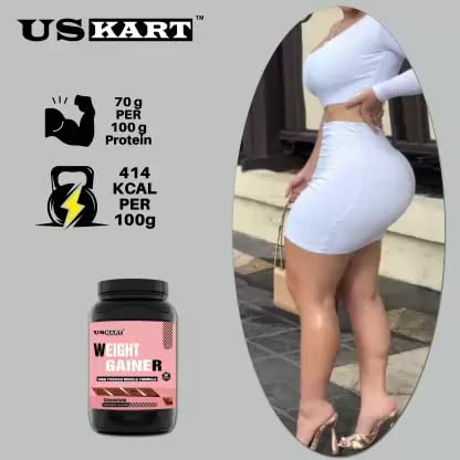 US KART Weight Gainer High Protein Muscle Formula With Chocolate Flavor Weight Gainers/Mass Gainers (Chocolate, 1 Kilogram)